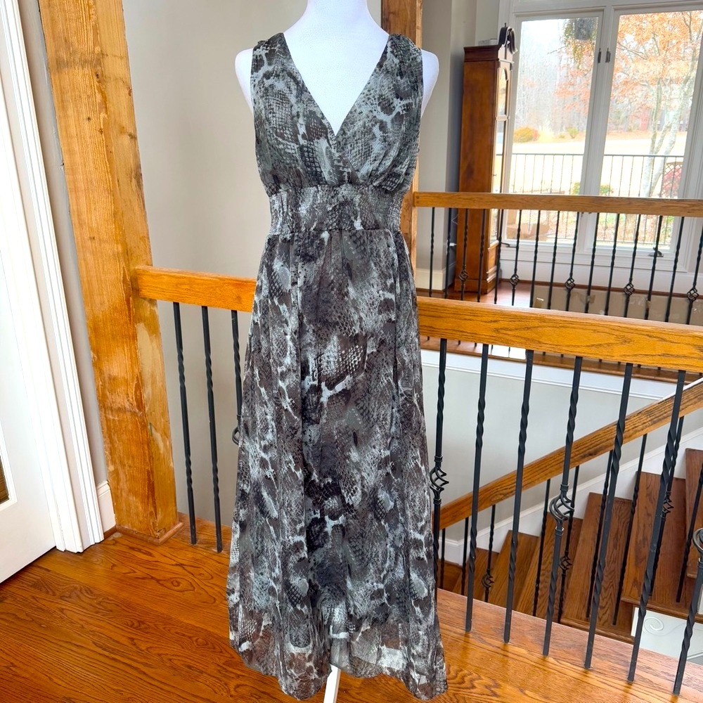 Anthropologie Black and Gray Maxi Dress